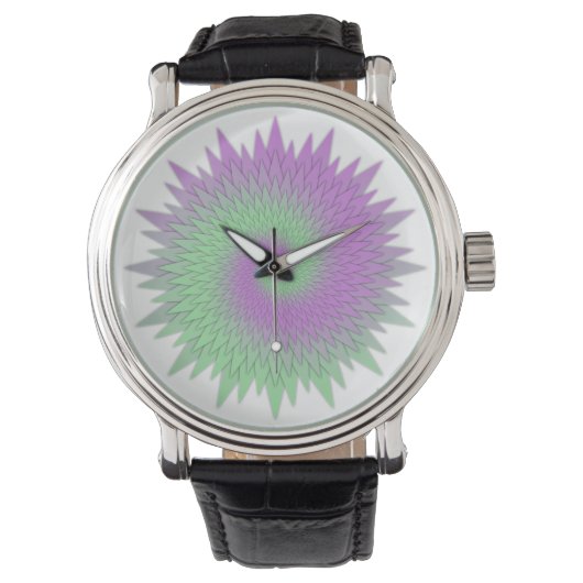 Montre Geometric Purple and Green (devant)
