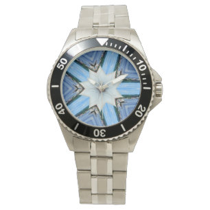 montre géométrique d'étoile blanche de 10 point