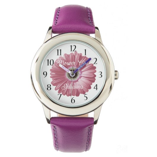 Montre Gerbera Daisy Flower Girl rose (devant)