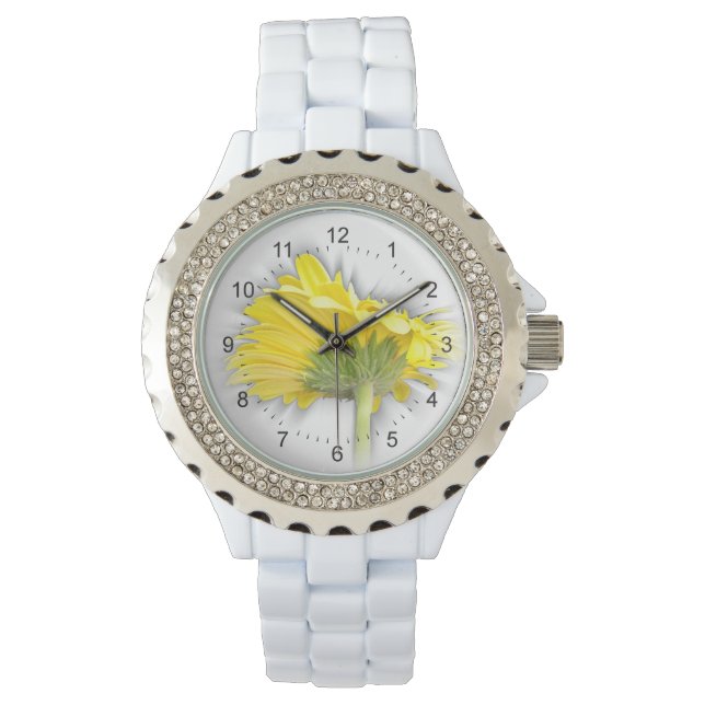 Montre gerbera jaune (devant)