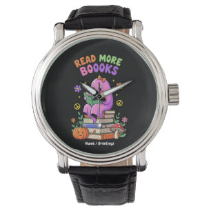 Montre Ghost mignon "Lire plus de livres" Drôle Halloween