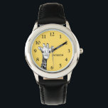 Montre Giraffe Enfants Cute Personnalisée<br><div class="desc">Jolie girafe jaune personnalisé montre nom. facile à personnaliser et fera un grand cadeau pour noël,  anniversaires,  et toutes les autres occasions.</div>