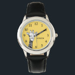 Montre Giraffe Enfants Cute Personnalisée<br><div class="desc">Jolie girafe jaune personnalisé montre nom. facile à personnaliser et fera un grand cadeau pour noël,  anniversaires,  et toutes les autres occasions.</div>
