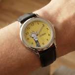 Montre Giraffe Enfants Cute Personnalisée<br><div class="desc">Jolie girafe jaune personnalisé montre nom. facile à personnaliser et fera un grand cadeau pour noël,  anniversaires,  et toutes les autres occasions.</div>