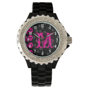 Montre Girl Skull EMO Punk Rock Rocker Girl Stars Watch