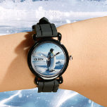 Montre Glace de pingouin mou cool<br><div class="desc">Une jolie montre avec un tableau d'un pingouin sur la glace. Agréable aussi bien pour les enfants que pour les adultes : -)</div>