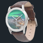 Montre Glace et neige | Northern Lights, Norvège<br><div class="desc">Cette photo Getty Images extraordinaire présente les aurores boréales en Norvège, comté de Nordland, district des îles Lofoten, municipalité de Moskenes, Hamnoy.</div>