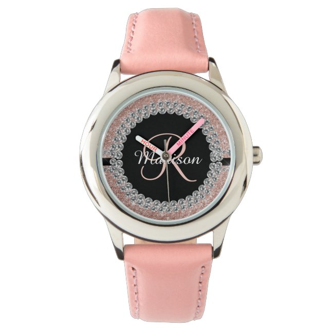 Montre Glam Parties scintillant Look Rose Gold Diamond Mo (devant)