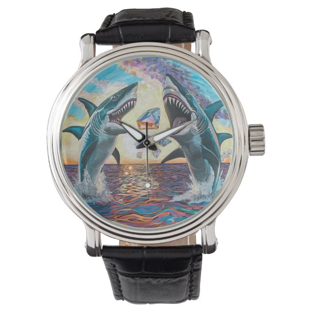 Montre Glamour Chomp-Shark Dressage pour les gemmes brill (devant)