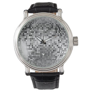Montre Glamour de soirée à bille Disco Argent