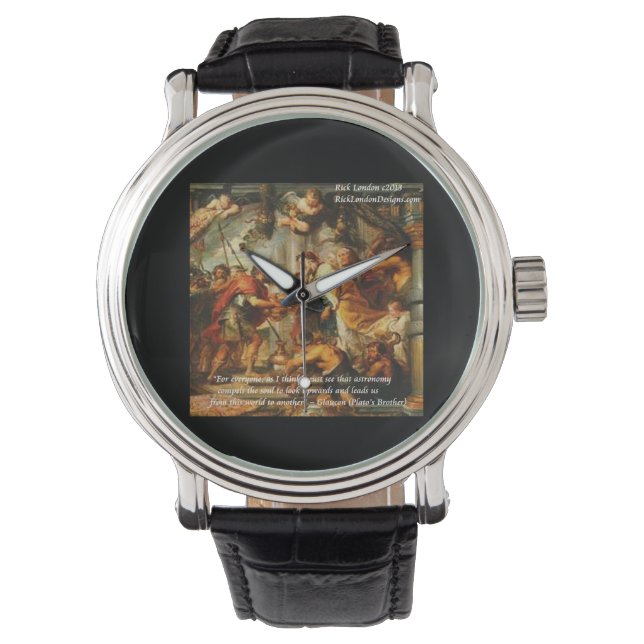 Montre Glaucon (Frère de Platon) et citation astronomique (devant)