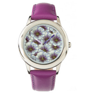 Montre Gloire du matin violet et blanc