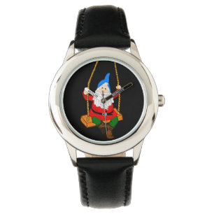 Montre Gnome de jardin sur une oscillation