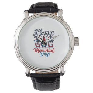 Montre Gnome patriotique Bonne Fête de la Mémoire Vintage
