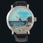 Montre God is very creative folded<br><div class="desc">Rainbow beach scene " God is very creative" watch</div>