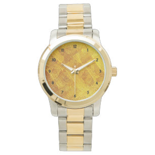 Montre Gold Abstrait Motif OS Double Tone Homme's Watch