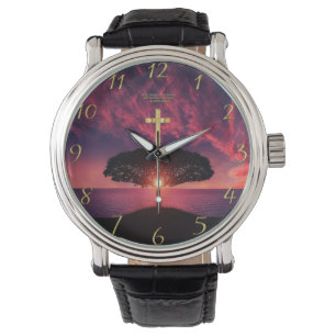 Montre Gold Christian Faith croise avec un dicton drôle