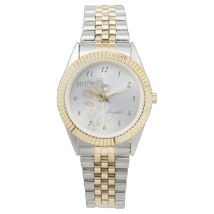 Montre Gold Flower Silver Ajouter un nom