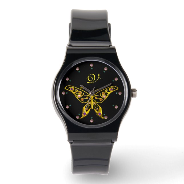 Montre GOLD HYPER BUTTERFLY AVEC GEMSTONES Monogramme Noi (Recto)