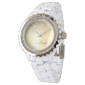 Montre Gold Parties scintillant Girly Luxe Moderne Monogr (Incliné)