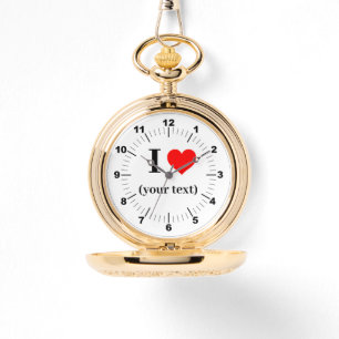 Montre Gold Pocket Watch - Custom I Heart