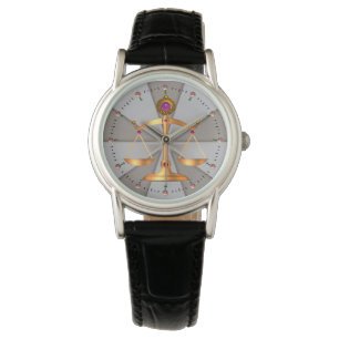 Montre GOLD SCALES OF LAW,GEM STONES ,Justice Symbole Gre