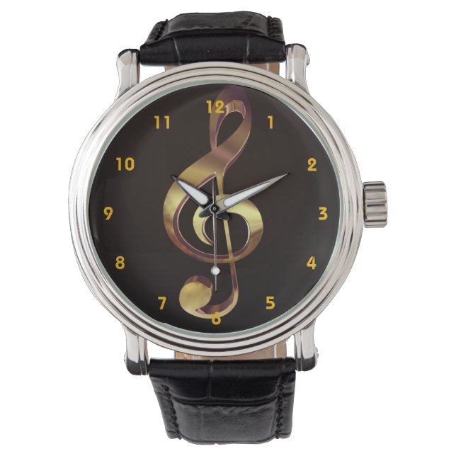 Montre Gold Treble Clef Music Watch (devant)