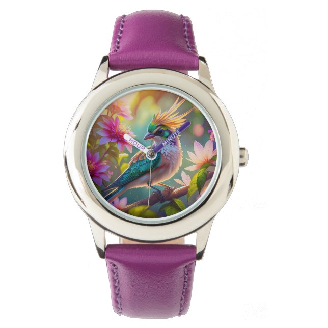Montre Golden Crested Green Headed Finch Imaginaire Oisea (devant)