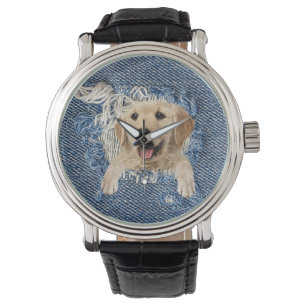 Montre Golden Retriever dans Denim Hole