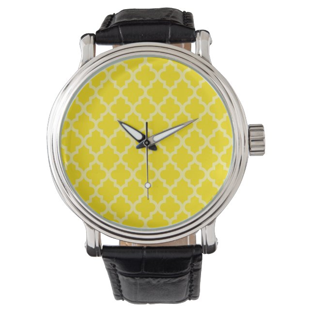 Montre Golden Yellow Moroccan Moods Quatrefoil (devant)