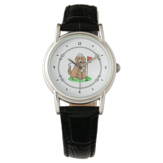 Montre Goldendoodle Chien Jouer Golf (rouge whmk2) Plaisi (devant)