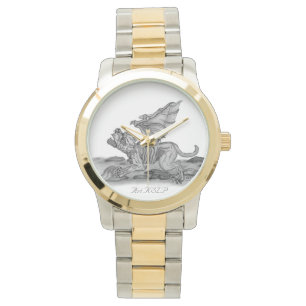 Montre Golem Gargoyle, design noir et blanc