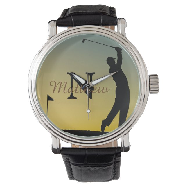 Montre Golfer at Sunset Personalised (devant)