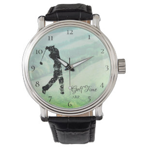 Montre Golfeur jouant au golf de Rolling Hills de terrain