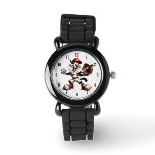Montre Goofy Cat Baseball Pitcher Winup Black Nombres