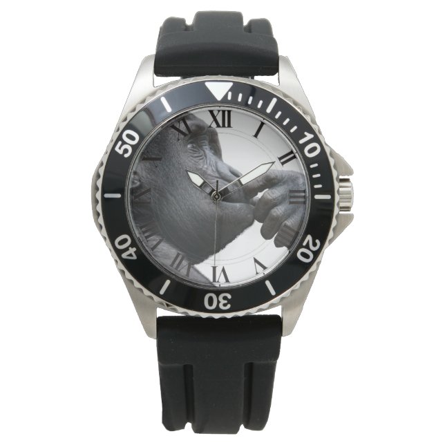 Montre Gorilla Penser main dans la bouche (devant)