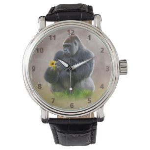 Montre Gorille et marguerite jaune