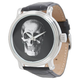 Montre gothique de mariage de Halloween de crâne