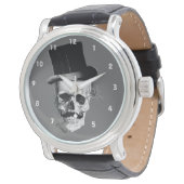 Montre Gothique steampunk crâne gentleman caractère (Incliné)