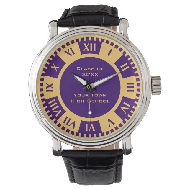 Montre Graduation secondaire Gold et Purple Classe de (devant)
