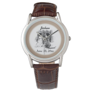 Montre Graduation vétérinaire Chien et chat, Cadeau ron