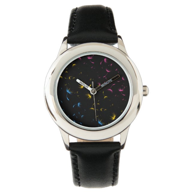 Montre Graines de Dandelion tombées Pride Pansexual (devant)