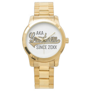 Montre Grand-mère de Unisex Oversize Gold Bracelet Watch