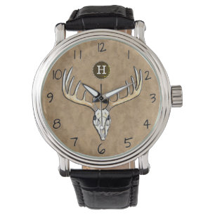 Montre Grand monogramme de crâne de cerf de Virginie