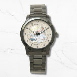 Montre Grand-père de photo moderne Script Coeur<br><div class="desc">Modern Photo Grandpa Script Heart Watches présente votre photo préférée avec le texte "We (heart) you Grandpa" dans une superposition moderne de typographie blanche. Personnalisez en modifiant le texte dans la zone de texte fournie. Conçu par ©Evco Studio www.zazzle.com/store/evcostudio</div>