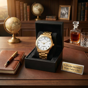 Montre grand-père personnalisée en acier inoxydabl