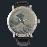 Montre Grande vague de Kanagawa Art Vintage japonais<br><div class="desc">Great Wave Off Kanagawa - Hokusai - Japonais Vintage Art Watch Le Vintage eWatchFactory Watch est un garde-temps à visage large qui ne sortira jamais de style. Avec un mouvement quartz 3 aiguilles et un bracelet en cuir véritable, cette montre classique est parfaite pour les occasions formelles ou décontractées. Personnalisez...</div>