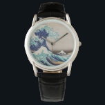 Montre Grande vague d'Hokusai au large de Kanagawa. art j<br><div class="desc">Katsushika Hokusai montre "La Grande Vague au large de Kanagawa". illustration japonaise vintage.</div>