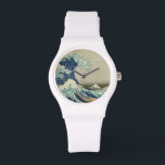 Montre Grande vague japonaise au large de Kanagawa par Ho<br><div class="desc">La Grande Vague Japonaise Classique au large de Kanagawa par Hokusai - La Grande Vague au large de Kanagawa aussi connue sous le nom de La Grande Vague ou simplement La Vague, est une impression de bloc de bois de l'artiste japonais Hokusai ukiyo-e. Il a été publié entre 1830 et...</div>