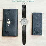 Montre Granit noir<br><div class="desc">Un motif graphique Abstrait,  qui s'est terminé,  un processus d'édition numérisé,  qui imite,  l'apparence du granit,  le marbre dans un mélange unique de gris,  jaune,  aqua,  marron et noir.</div>